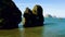 Arial view of limestone cliffs near Railay Beach in Thailand