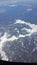 Arial View Looking Down Over Snowy mountains