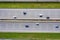 Arial view of Modern transportation with Expressway Road  highway Top view. Important infrastructure