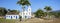Arial view panorama of church Nossa Senhora das Dores (Our Lady of Sorrows) in historic town Paraty, Brazil