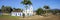 Arial view panorama of church Nossa Senhora das Dores (Our Lady of Sorrows) in historic town Paraty, Brazil