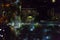 Arial view of Taipei`s city streets at night