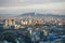 arialview of istanbul financial and residential buildings at morning