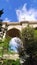 Ariccia bridge with high arches seen from below. Sadly known for the high number of suicides