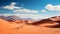 Arid Africa Majestic sand dunes ripple in remote wilderness generated by AI