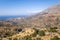 The arid countryside in the south of the island , in Europe, Greece, Crete, towards Preveli, By the Mediterranean sea, in summer,