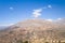 The arid countryside in the south of the island , in Europe, Greece, Crete, towards Preveli, By the Mediterranean sea, in summer,