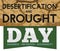 Arid Earth and Ribbon to Commemorate Desertification and Drought Day, Vector Illustration