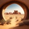 Arid Elegance: Captivating View of the Desert Arc Amidst Nature\\\'s Landscape. AI Generated