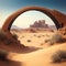 Arid Elegance: Captivating View of the Desert Arc Amidst Nature\\\'s Landscape. AI Generated