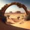 Arid Elegance: Captivating View of the Desert Arc Amidst Nature\\\'s Landscape. AI Generated