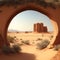 Arid Elegance: Captivating View of the Desert Arc Amidst Nature\\\'s Landscape. AI Generated