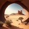 Arid Elegance: Captivating View of the Desert Arc Amidst Nature\\\'s Landscape. AI Generated