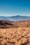 Arid grassy steppe by the Andes mountains near Tupungato, province of Mendoza, Argentina