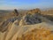 Arid landscape and volcanic rock pillars