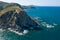 The arid rocky coast in Europe, France, Occitanie, Pyrenees Orientales, Banyuls-sur-Mer, By the Mediterranean Sea, in summer, on a