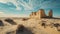 Arid Secrets: Desert Ruins Exploration./n