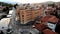 Arieal drone shoot of Sarajevo Bascarsija the old core of the city with focus on city hall