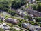 ariel overhead view of streets and houses in halifax west yorkshire