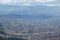 Ariel view on Bogota, Colombia and the mountains surrounding the city, amazing panorama