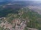 Ariel view of a road connecting villages