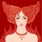 Aries astrological sign as a pretty redhead girl