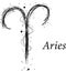 Aries astrology sign, hand drawn horoscope