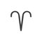Aries astrology sign line icon