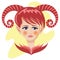 aries horoscope. Vector illustration decorative design