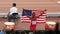 Aries Merritt of the United States showing national flag after winning bronze medal at the IAAF World Championships Beijing 2015