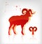 Aries zodiac astrology icon for horoscope