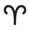 Aries. Zodiac sign. Astrological calendar. Zodiacal black and white vector horoscope. Line symbol