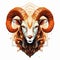 Aries Zodiac Sign Illustration: Striking Symmetrical Patterns In Hyper-realistic Style