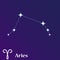 Aries zodiacal constellation vector illustration, horoscope symbol, sign of the zodiac