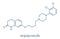 Aripiprazole antipsychotic drug molecule. Skeletal formula.