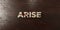 Arise - grungy wooden headline on Maple - 3D rendered royalty free stock image