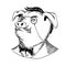 Aristocratic Pig Monocle Black and White Drawing