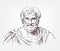 Aristotle sketch style vector portrait isolated
