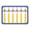Arithmetic abacus icon, cartoon style