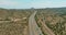 Arizona desert landscape canyon mountain in saguaro cactus near Interstate highway