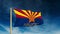 Arizona flag slider style with title. Waving in