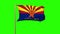 Arizona flag with title waving in the wind