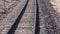 Arizona, Grand Canyon, A closer view of the tracks from the back of the Grand Canyon Railroad