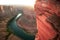 Arizona Horseshoe Bend in Grand Canyon. Beautiful view at Horseshoe Bend on Colorado River in Glen Canyon Arizona USA.