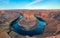 Arizona meander Horseshoe Bend of the Colorado River in Glen Canyon, beautiful landscape, picture for a postcard, big