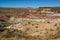 Arizona mountain eroded landscape, Petrified Forest National Wilderness Area and Painted Desert