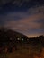 Arizona mountain range night landscape fire