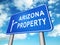 Arizona Property Sign Shows Real Estate Broker In Az 3d Illustration