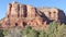 Arizona, Sedona, A pan across the Castle Rock with trees and desert landscape