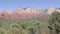 Arizona, Sedona, A pan across a large mountain range just east of Sedona